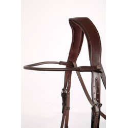Frontal Montar cuero redondo curvado Castaño Marr&amp;amp;amp;oacute;n