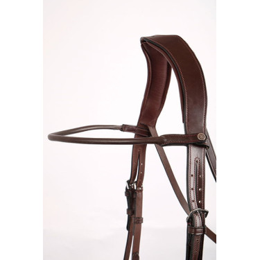 Frontal Montar cuero redondo curvado Castaño Marr&amp;amp;amp;oacute;n