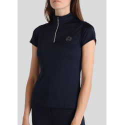 Polo de equitación junior Everly de manga corta Marino Azul marino