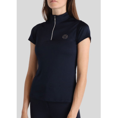 Polo de equitación junior Everly de manga corta Marino Azul marino