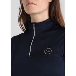 Polo de equitación junior Everly de manga corta Marino Azul marino