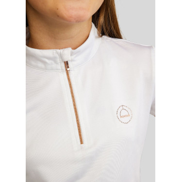 Polo de montar Everly para niño de manga corta en rosa dorado Blanco