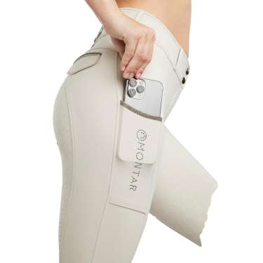 Pantalón Montar MoGloria full grip mujer banda caviar Gris plateado claro Pantalón Montar MoGloria full grip mujer banda caviar Gris plateado claro