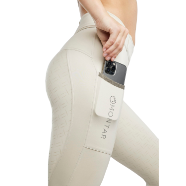 Legging híbrido pull-on Montar MoGloria banda Caviar full grip mujer Gris plateado claro