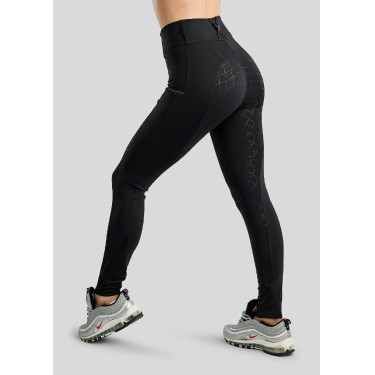 Legging híbrido pull-on Montar MoBlair con cristales Gun Metal y grip completo para mujer Legging híbrido pull-on Montar MoBlair con cristales Gun Metal y grip completo para mujer