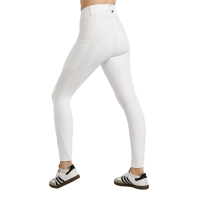 Pantalón de montar MoElaine con logo cortado a láser y grip completo para mujer Blanco Pantalón de montar MoElaine con logo cortado a láser y grip completo para mujer Blanco