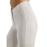 Pantalón de montar MoElaine con logo cortado a láser y grip completo para mujer Blanco Pantalón de montar MoElaine con logo cortado a láser y grip completo para mujer Blanco