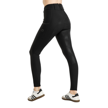 Pantalón de montar MoZuna Refined Pintucks con cristales gun metal y grip completo para mujer Negro Pantalón de montar MoZuna Refined Pintucks con cristales gun metal y grip completo para mujer Negro