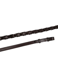 Riendas de cuero trenzado Montar con sujeción francesa Castaño Marrón