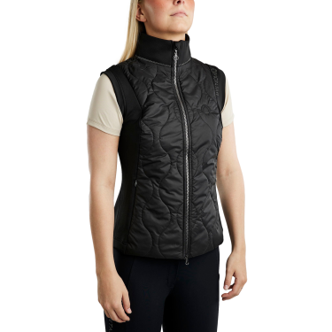 Chaleco acolchado sin mangas Hybrid Montar MoMary gun metals crystals mujer Negro