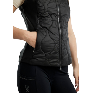 Chaleco acolchado sin mangas Hybrid Montar MoMary gun metals crystals mujer Negro