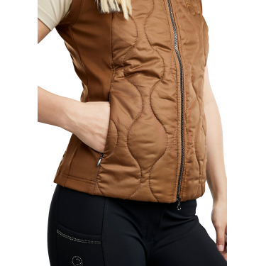 Chaleco acolchado sin mangas Hybrid Montar MoMary gun metals crystals mujer Caramelo Marrón