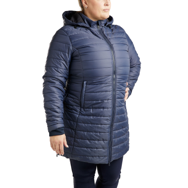 Chaqueta acolchada larga Montar MoKately Curve mujer Azul marino oscuro Chaqueta acolchada larga Montar MoKately Curve mujer Azul marino oscuro