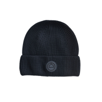 Gorro de lana tejido Montar con logotipo Negro