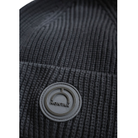 Gorro de lana tejido Montar con logotipo Negro