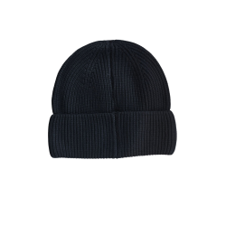Gorro de lana tejido Montar con logotipo Negro
