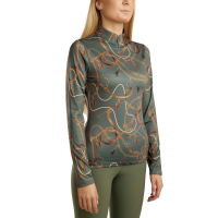 Polo de manga larga Montar estampado Haily bridle mujer Verde pino
