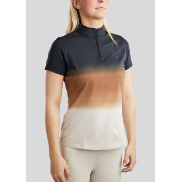 Camiseta de entrenamiento Montar de manga corta MoFaith con estampado Dipdye para mujer Camiseta de entrenamiento Montar de manga corta MoFaith con estampado Dipdye para mujer