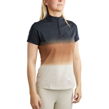 Camiseta de entrenamiento Montar de manga corta MoFaith con estampado Dipdye para mujer Camiseta de entrenamiento Montar de manga corta MoFaith con estampado Dipdye para mujer