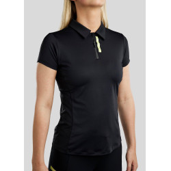 Camiseta de entrenamiento de manga corta Montar MoStella de malla con logo impreso en contraste para mujer