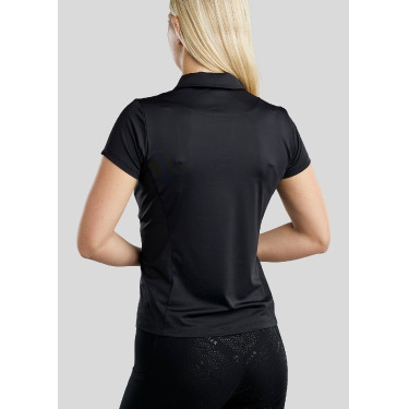 Camiseta de entrenamiento de manga corta Montar MoStella de malla con logo impreso en contraste para mujer Camiseta de entrenamiento de manga corta Montar MoStella de malla con logo impreso en contraste para mujer