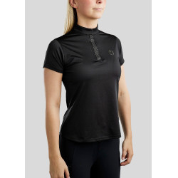 Camiseta de entrenamiento Montar MoBriella con cristales gun metal para mujer