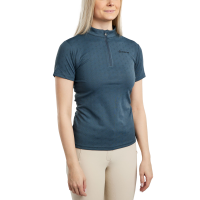 Polo de entrenamiento Montar MoCilia refinado de manga corta Jacquard para mujer Blanco