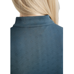 Polo de entrenamiento Montar MoCilia refinado de manga corta Jacquard para mujer Pizarra oscura Gris