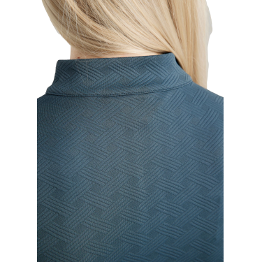 Polo de entrenamiento Montar MoCilia refinado de manga corta Jacquard para mujer Pizarra oscura Gris