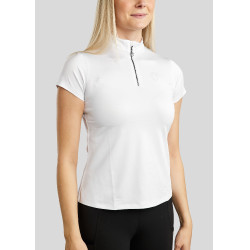 Camiseta de entrenamiento de manga corta Montar MoElaine con logo recortado con láser para mujer