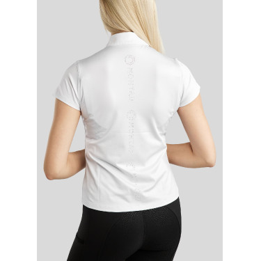 Camiseta de entrenamiento de manga corta Montar MoElaine con logo recortado con láser para mujer Camiseta de entrenamiento de manga corta Montar MoElaine con logo recortado con láser para mujer