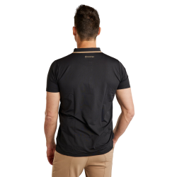 Polo de manga corta Montar MoDrake con cuello y logotipo en contraste para hombre Negro