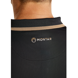 Polo de manga corta Montar MoDrake con cuello y logotipo en contraste para hombre Negro