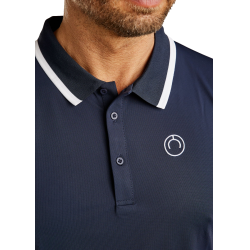 Polo de manga corta Montar MoDrake con cuello y logotipo en contraste para hombre Marino Azul marino