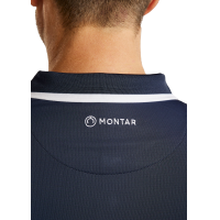 Polo de manga corta Montar MoDrake con cuello y logotipo en contraste para hombre Negro