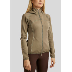 Chaqueta con capucha Montar Liza cristales oro rosa cremallera completa mujer