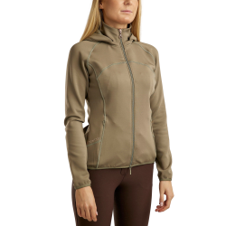 Chaqueta con capucha Montar Liza cristales oro rosa cremallera completa mujer
