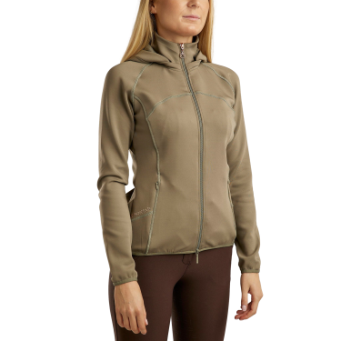 Chaqueta con capucha Montar Liza cristales oro rosa cremallera completa mujer