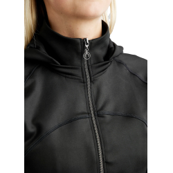 Chaqueta softshell con cremallera completa Montar MoBlair capucha desmontable cristales gun metal mujer Negro