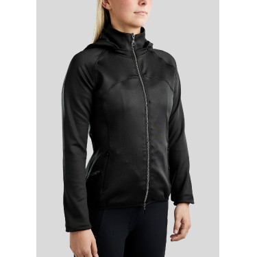 Chaqueta softshell Montar MoBlair Junior con cremallera completa, cristales, color gun metal, capucha desmontable Chaqueta softshell Montar MoBlair Junior con cremallera completa, cristales, color gun metal, capucha desmontable