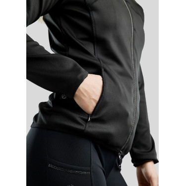 Chaqueta softshell Montar MoBlair Junior con cremallera completa, cristales, color gun metal, capucha desmontable Chaqueta softshell Montar MoBlair Junior con cremallera completa, cristales, color gun metal, capucha desmontable