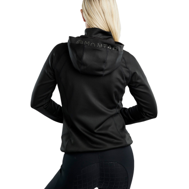 Chaqueta softshell Montar MoBlair Junior con cremallera completa, cristales, color gun metal, capucha desmontable Chaqueta softshell Montar MoBlair Junior con cremallera completa, cristales, color gun metal, capucha desmontable
