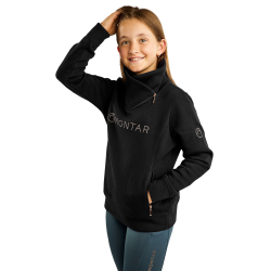Sudadera Montar MoNaja Junior con cremallera lateral y cristales en color oro rosa