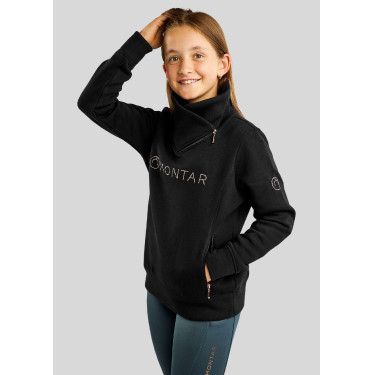 Sudadera Montar MoNaja Junior con cremallera lateral y cristales en color oro rosa