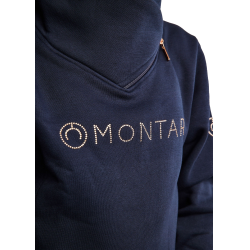 Sudadera Montar MoNaja Junior con cremallera lateral y cristales en color oro rosa Marino Azul marino