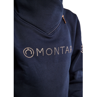 Sudadera Montar MoNaja Junior con cremallera lateral y cristales en color oro rosa Marino Azul marino
