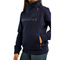 Sudadera Montar MoNaja Junior con cremallera lateral y cristales en color oro rosa Marino Azul marino