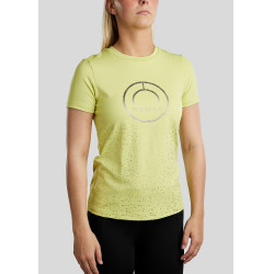 Camiseta de manga corta Montar MoSille con logotipo impreso en gun metal para mujer