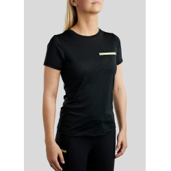 Camiseta de punto de manga corta Montar MoStella con logo en contraste para mujer
