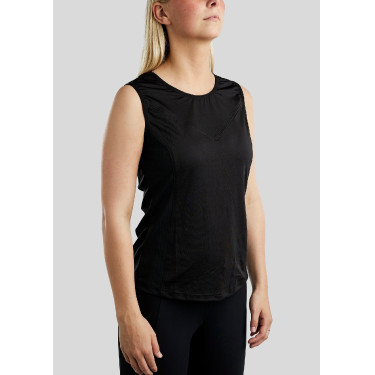 Camiseta sin mangas de malla Montar MoStella con logo contrastado para mujer